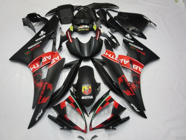 Abarth Noir Mat 2006-2007 Yamaha R6 Carénage Moto Abarth Noir Mat 2006-2007 Yamaha R6 Carénage Moto