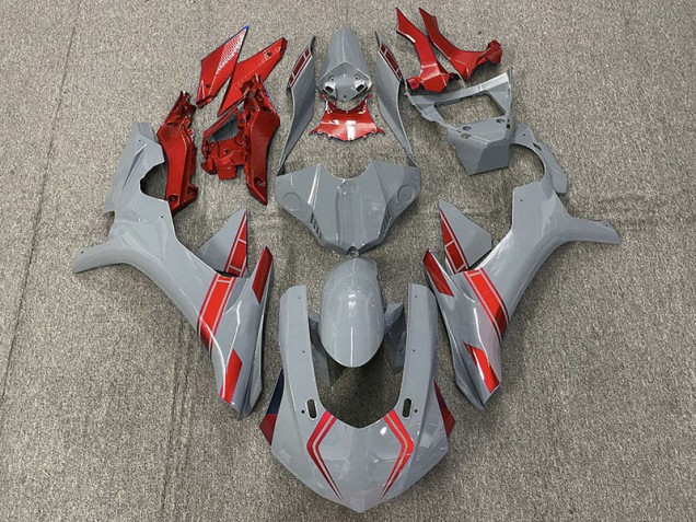 Accents Gris & Rouge Nardo 2015-2019 Yamaha R1 Carénage Moto Accents Gris & Rouge Nardo 2015-2019 Yamaha R1 Carénage Moto