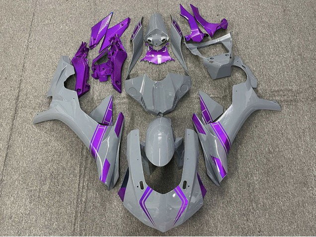 Accents Gris & Violet Nardo 2015-2019 Yamaha R1 Carénage Moto Accents Gris & Violet Nardo 2015-2019 Yamaha R1 Carénage Moto