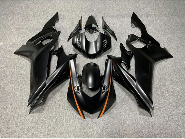 Accents Noir Mat & Orange 2017-2021 Yamaha R6 Carénage Moto Accents Noir Mat & Orange 2017-2021 Yamaha R6 Carénage Moto