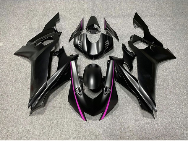 Accents Noir Mat & Rose 2017-2021 Yamaha R6 Carénage Moto Accents Noir Mat & Rose 2017-2021 Yamaha R6 Carénage Moto