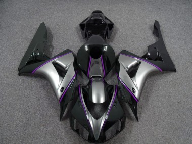 Argent Avec Rayures Violettes Foncées 2006-2007 Honda CBR1000RR Carénage Moto