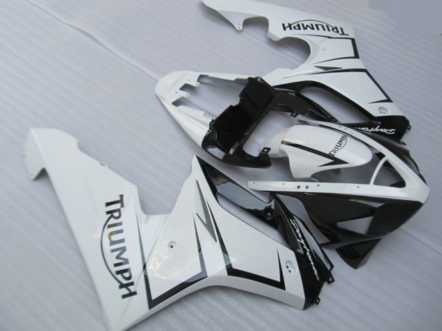 Argent Blanc & Noir 2006-2008 Triumph Daytona 675 Carénage Moto Argent Blanc & Noir 2006-2008 Triumph Daytona 675 Carénage Moto