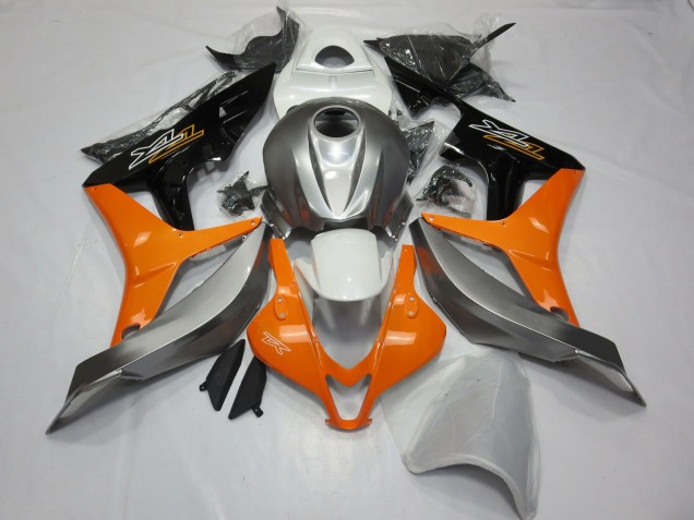 Argent Blanc & Orange 2007-2008 Honda CBR600RR Carénage Moto Argent Blanc & Orange 2007-2008 Honda CBR600RR Carénage Moto