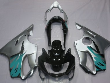 Argent Brillant & Bleu Sarcelle 1999-2000 Honda CBR600 F4 Carénage Moto