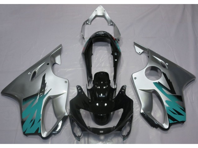 Argent Brillant & Bleu Sarcelle 1999-2000 Honda CBR600 F4 Carénage Moto Argent Brillant & Bleu Sarcelle 1999-2000 Honda CBR600 F4 Carénage Moto