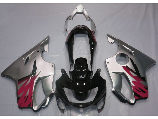 Argent Brillant & Rouge 1999-2000 Honda CBR600 F4 Carénage Moto Argent Brillant & Rouge 1999-2000 Honda CBR600 F4 Carénage Moto