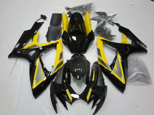 Argent & Noir Jaune 2006-2007 Suzuki GSXR 600-750 Carénage Moto Argent & Noir Jaune 2006-2007 Suzuki GSXR 600-750 Carénage Moto