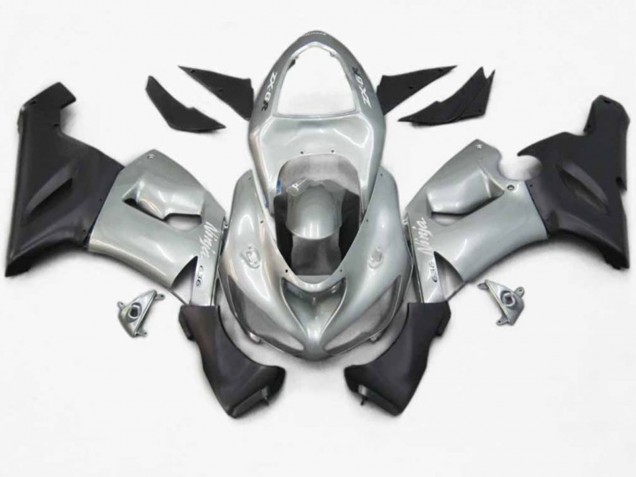 Argent Noir Mat 2005-2006 Kawasaki ZX6R Carénage Moto Argent Noir Mat 2005-2006 Kawasaki ZX6R Carénage Moto