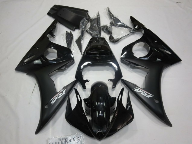 Autocollant Blanc Noir Mat 2005 Yamaha R6 Carénage Moto Autocollant Blanc Noir Mat 2005 Yamaha R6 Carénage Moto