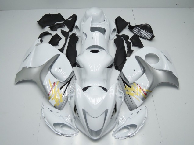 Blanc & Argent 2008-2020 Suzuki GSXR 1300 Carénage Moto Blanc & Argent 2008-2020 Suzuki GSXR 1300 Carénage Moto