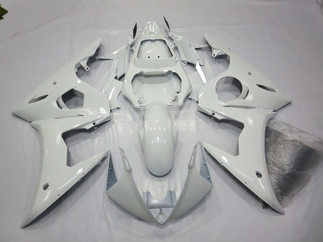 Blanc Brillant 2005 Yamaha R6 Carénage Moto Blanc Brillant 2005 Yamaha R6 Carénage Moto