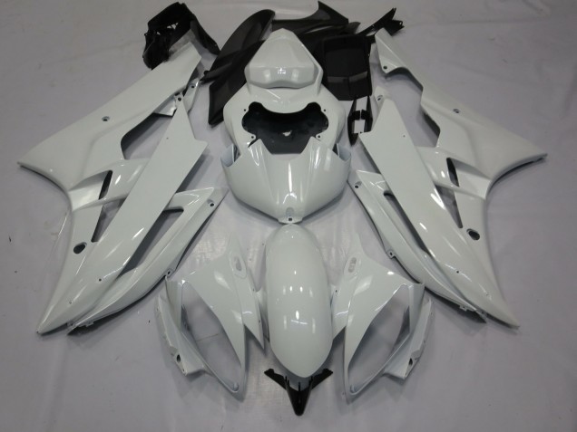 Blanc Brillant 2006-2007 Yamaha R6 Carénage Moto Blanc Brillant 2006-2007 Yamaha R6 Carénage Moto