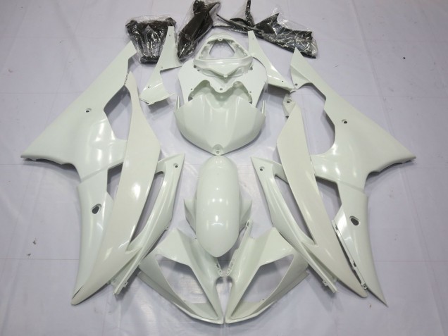 Blanc Brillant 2008-2016 Yamaha R6 Carénage Moto Blanc Brillant 2008-2016 Yamaha R6 Carénage Moto