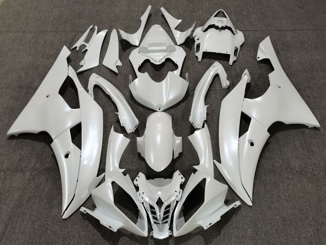 Blanc Brillant 2008-2016 Yamaha R6 Carénage Moto Blanc Brillant 2008-2016 Yamaha R6 Carénage Moto