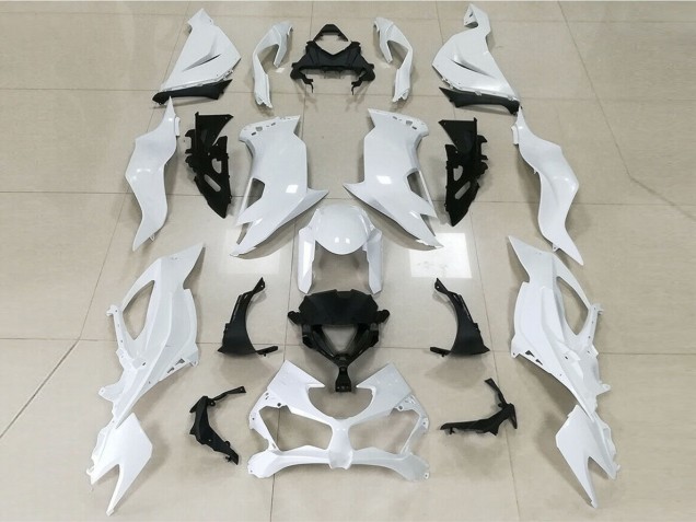 Blanc Brillant 2019-2023 Kawasaki ZX6R Carénage Moto Blanc Brillant 2019-2023 Kawasaki ZX6R Carénage Moto
