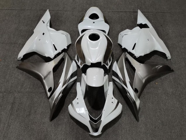 Blanc Brillant & Argent 2009-2012 Honda CBR600RR Carénage Moto Blanc Brillant & Argent 2009-2012 Honda CBR600RR Carénage Moto
