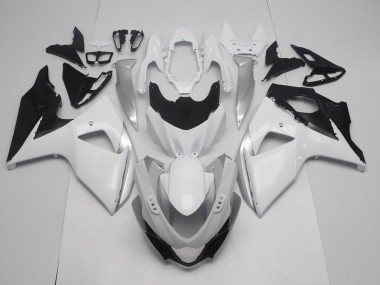 Blanc Brillant & Argent 2009-2016 Suzuki GSXR 1000 Carénage Moto