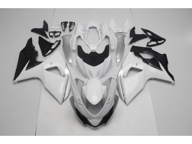 Blanc Brillant & Argent 2009-2016 Suzuki GSXR 1000 Carénage Moto Blanc Brillant & Argent 2009-2016 Suzuki GSXR 1000 Carénage Moto