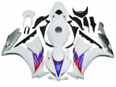 Blanc Brillant & Argent 2012-2016 Honda CBR1000RR Carénage Moto