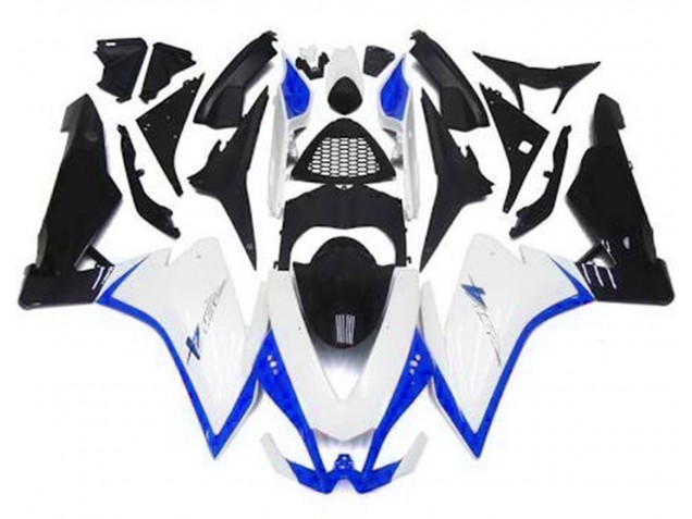 Blanc Brillant & Bleu 2010-2015 Aprilia RSV4 1000 Carénage Moto Blanc Brillant & Bleu 2010-2015 Aprilia RSV4 1000 Carénage Moto