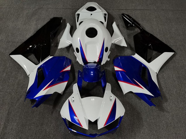 Blanc Brillant & Bleu Profond 2013-2023 Honda CBR600RR Carénage Moto Blanc Brillant & Bleu Profond 2013-2023 Honda CBR600RR Carénage Moto