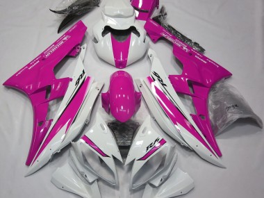 Blanc Brillant & Rose 2006-2007 Yamaha R6 Carénage Moto