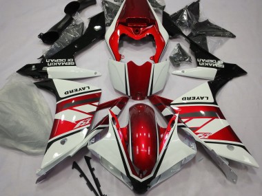 Blanc Brillant & Rouge 2007-2008 Yamaha R1 Carénage Moto