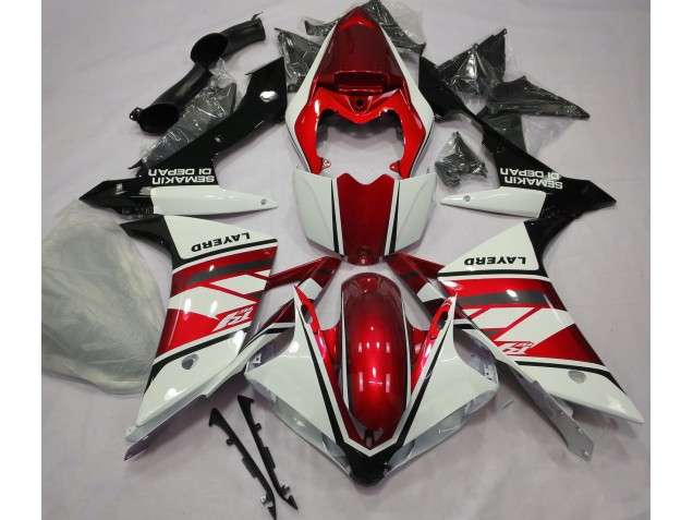 Blanc Brillant & Rouge 2007-2008 Yamaha R1 Carénage Moto Blanc Brillant & Rouge 2007-2008 Yamaha R1 Carénage Moto