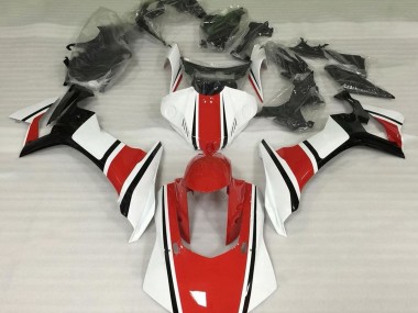 Blanc Brillant Rouge & Noir 2015-2019 Yamaha R1 Carénage Moto
