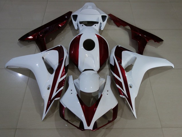 Blanc Brillant & Rouge Profond 2006-2007 Honda CBR1000RR Carénage Moto Blanc Brillant & Rouge Profond 2006-2007 Honda CBR1000RR Carénage Moto