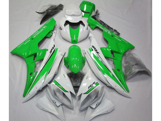 Blanc Brillant & Vert 2006-2007 Yamaha R6 Carénage Moto Blanc Brillant & Vert 2006-2007 Yamaha R6 Carénage Moto