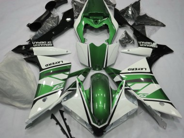 Blanc Brillant & Vert 2007-2008 Yamaha R1 Carénage Moto