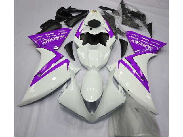 Blanc Brillant & Violet 2012-2014 Yamaha R1 Carénage Moto Blanc Brillant & Violet 2012-2014 Yamaha R1 Carénage Moto