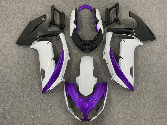 Blanc Brillant & Violet 2012-2016 Kawasaki Ninja 650R Carénage Moto Blanc Brillant & Violet 2012-2016 Kawasaki Ninja 650R Carénage Moto