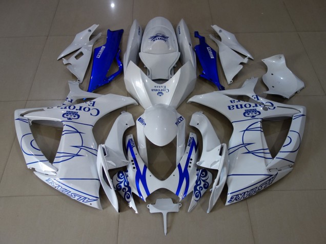 Blanc Corona 2006-2007 Suzuki GSXR 600-750 Carénage Moto Blanc Corona 2006-2007 Suzuki GSXR 600-750 Carénage Moto