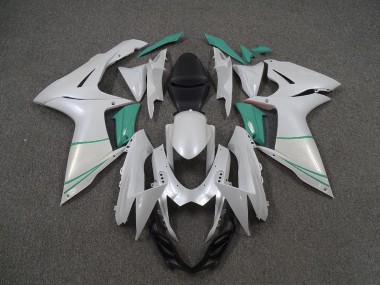 Blanc Nacré & Bleu T 2011-2024 Suzuki GSXR 600-750 Carénage Moto