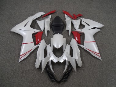 Blanc Nacré & Rouge 2011-2024 Suzuki GSXR 600-750 Carénage Moto