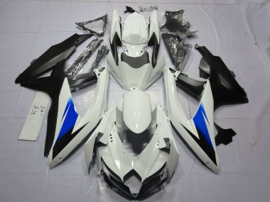 Blanc & Noir 2008-2010 Suzuki GSXR 600-750 Carénage Moto