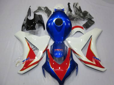 Blanc Rouge & Bleu Profond 2008-2011 Honda CBR1000RR Carénage Moto