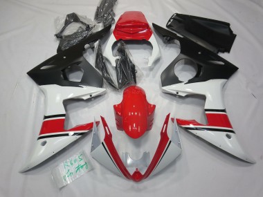 Blanc Rouge & Noir 2005 Yamaha R6 Carénage Moto