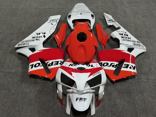 Blanc Rouge & Orange Repsol 2005-2006 Honda CBR600RR Carénage Moto Blanc Rouge & Orange Repsol 2005-2006 Honda CBR600RR Carénage Moto