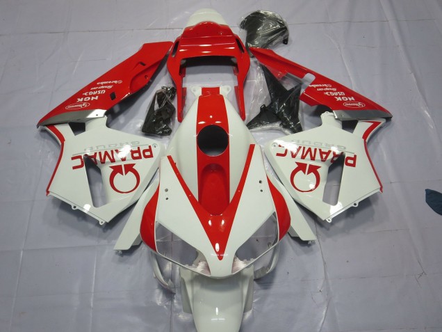Blanc & Rouge Pramac 2003-2004 Honda CBR600RR Carénage Moto Blanc & Rouge Pramac 2003-2004 Honda CBR600RR Carénage Moto
