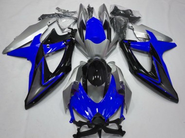 Bleu & Argent 2008-2010 Suzuki GSXR 600-750 Carénage Moto