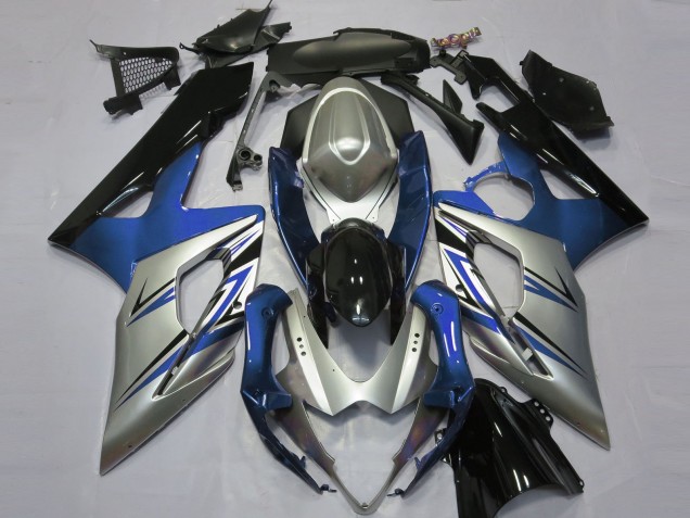 Bleu Argent & Noir 2005-2006 Suzuki GSXR 1000 Carénage Moto Bleu Argent & Noir 2005-2006 Suzuki GSXR 1000 Carénage Moto