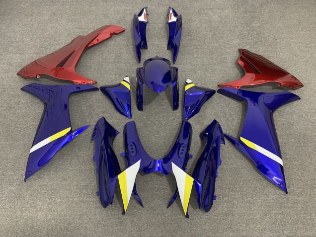 Bleu Avec Bas Rouges 2011-2024 Suzuki GSXR 600-750 Carénage Moto Bleu Avec Bas Rouges 2011-2024 Suzuki GSXR 600-750 Carénage Moto