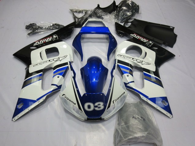 Bleu Blanc 03 1998-2002 Yamaha R6 Carénage Moto Bleu Blanc 03 1998-2002 Yamaha R6 Carénage Moto