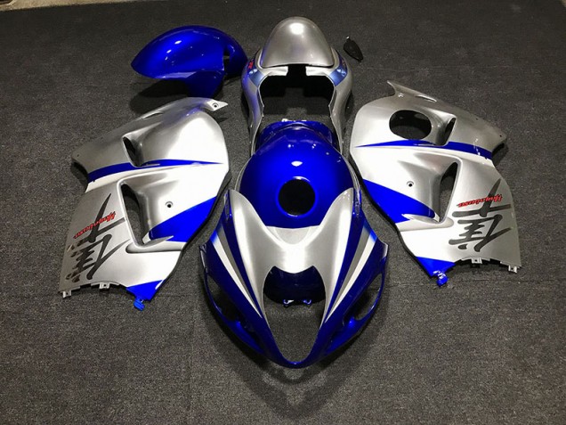 Bleu Brillant & Argent 1997-2007 Suzuki GSXR 1300 Carénage Moto Bleu Brillant & Argent 1997-2007 Suzuki GSXR 1300 Carénage Moto