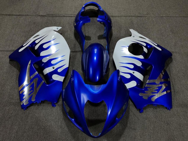 Bleu Brillant & Blanc 1997-2007 Suzuki GSXR 1300 Carénage Moto Bleu Brillant & Blanc 1997-2007 Suzuki GSXR 1300 Carénage Moto