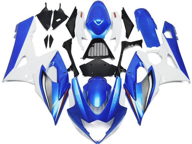 Bleu Brillant & Blanc 2005-2006 Suzuki GSXR 1000 Carénage Moto Bleu Brillant & Blanc 2005-2006 Suzuki GSXR 1000 Carénage Moto